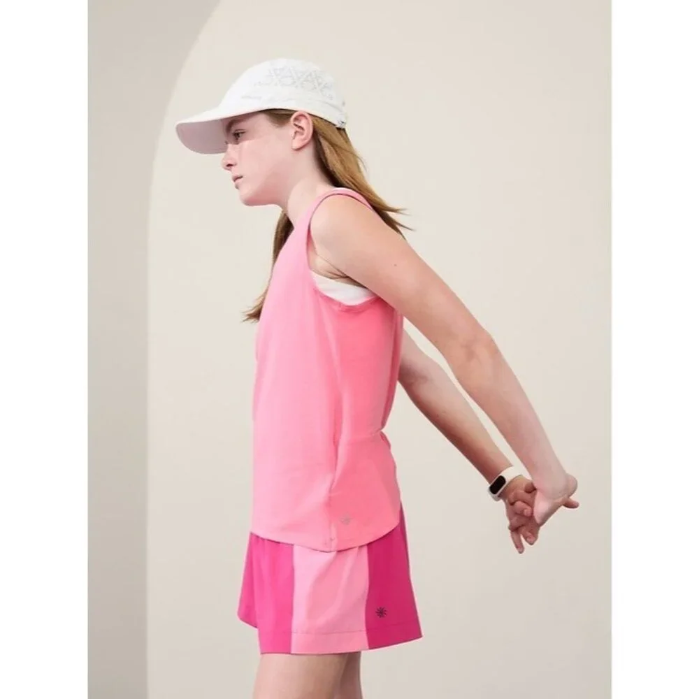 Athleta Girl L 12 With Ease Twist Back Tank  Raphanus Pink Size Large